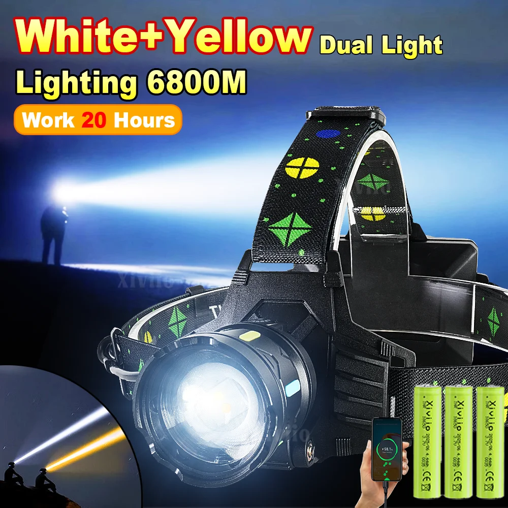 Ultra Bright LED Headlamp High Power USB Rechargeable Headlight Dual light Long Range Head Torch Fishing Camping Adventure 18650
Ultra Bright LED Headlamp High Power USB Rechargeable Headlight Dual light Long Range Head Torch Fishing Camping Adventure 18650