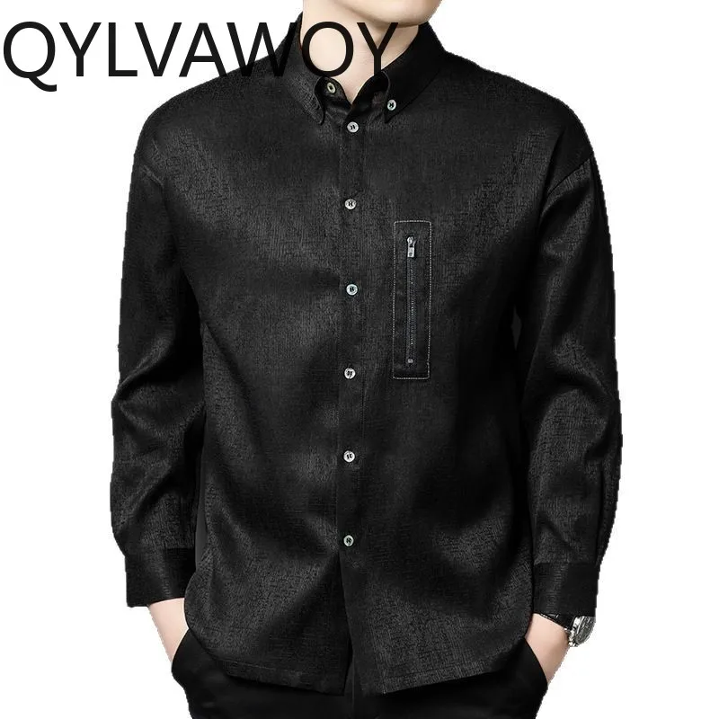 QYLVAWOY 100% Mulberry Silk Men's Shirts Spring Autumn Long Sleeve Shirt Man Tops Shirts for Man Casual Clothes Chinese Style
QYLVAWOY 100% Mulberry Silk Men's Shirts Spring Autumn Long Sleeve Shirt Man Tops Shirts for Man Casual Clothes Chinese Style
