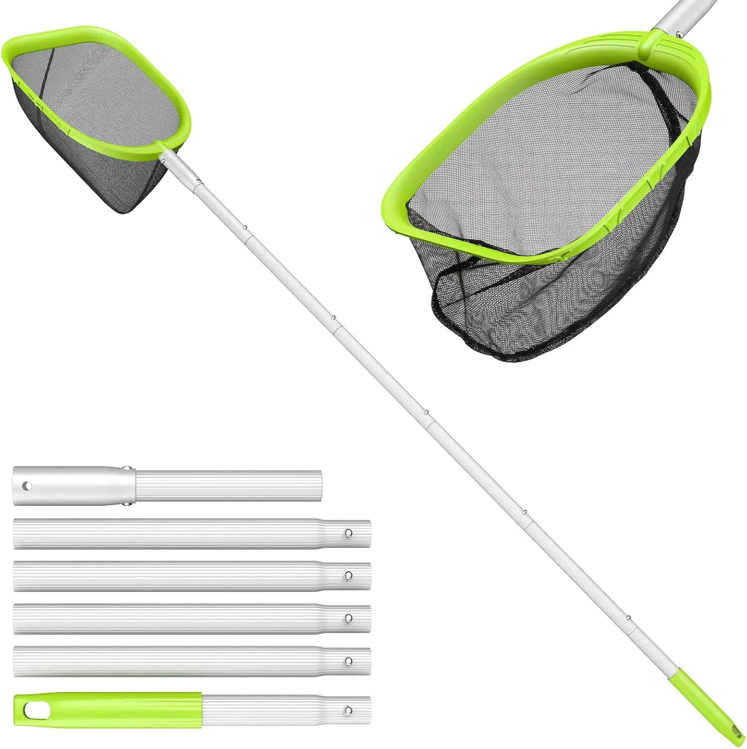 Pool Net Total Length 6 Feet, Swimming Pool Skimmer Net with 6 Section Telescopic Aluminum Pole for Fast Cleaning Ponds, Hot Tub, and Spas, Pool Cleaner Supplies and Accessories
Pool Net Total Length 6 Feet, Swimming Pool Skimmer Net with 6 Section Telescopic Aluminum Pole for Fast Cleaning Ponds, Hot Tub, and Spas, Pool Cleaner Supplies and Accessories