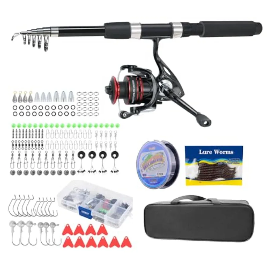 Fishing Pole Combo Set, 2.1m/6.89ft 145pcs Fishing Accessories Kit Collapsible Rods Spinning Reel High Speed Reels Fishing line
Fishing Pole Combo Set, 2.1m/6.89ft 145pcs Fishing Accessories Kit Collapsible Rods Spinning Reel High Speed Reels Fishing line