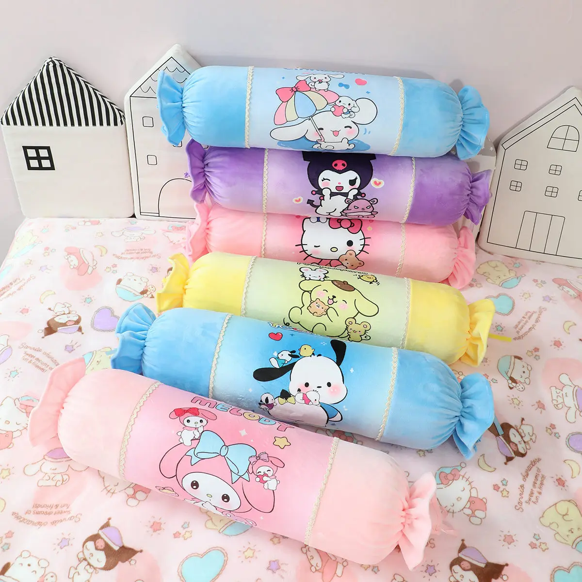 Sanrio Kuromi Plush Candy Shaped Long Strip Pillow Cute Cartoon Anime Lotso Pooh Bear Accompany Sleeping Pillow Gifts For Girl
Sanrio Kuromi Plush Candy Shaped Long Strip Pillow Cute Cartoon Anime Lotso Pooh Bear Accompany Sleeping Pillow Gifts For Girl