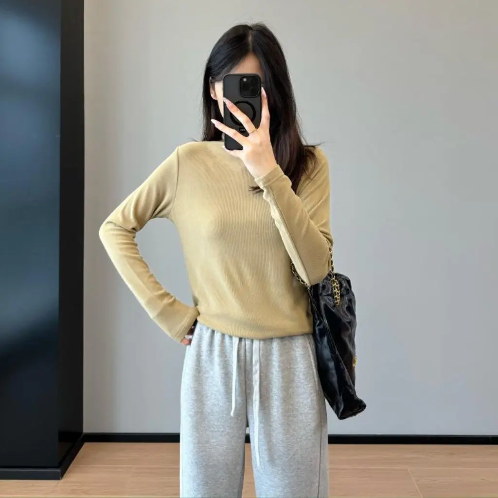 Women's High-Density Sanding Thickened Semi-High Collar Stretch Base Shirt Single-Wear Winter Acetate Wool Blend F110316 
Women's High-Density Sanding Thickened Semi-High Collar Stretch Base Shirt Single-Wear Winter Acetate Wool Blend F110316