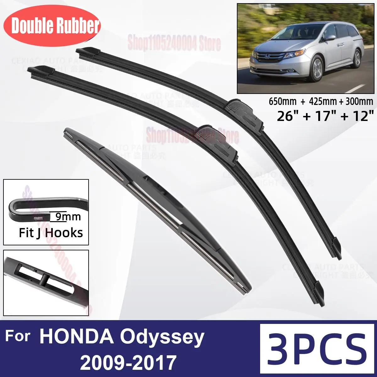 For HONDA Odyssey 2009-2017 Soft Rubber Front Rear Wiper Blades Auto Windshield Windscreen Wipers 26 17 12 2014 2015 2016
For HONDA Odyssey 2009-2017 Soft Rubber Front Rear Wiper Blades Auto Windshield Windscreen Wipers 26 17 12 2014 2015 2016