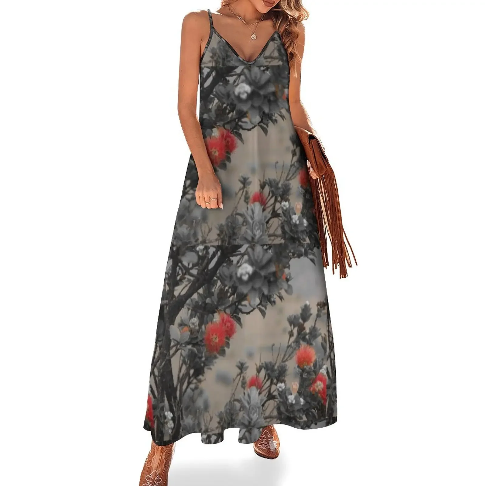 Black and White Beautiful Red Hawaiian Flower Ohi'a Lehua From Big Island Hawaii Sleeveless Dress
Black and White Beautiful Red Hawaiian Flower Ohi'a Lehua From Big Island Hawaii Sleeveless Dress