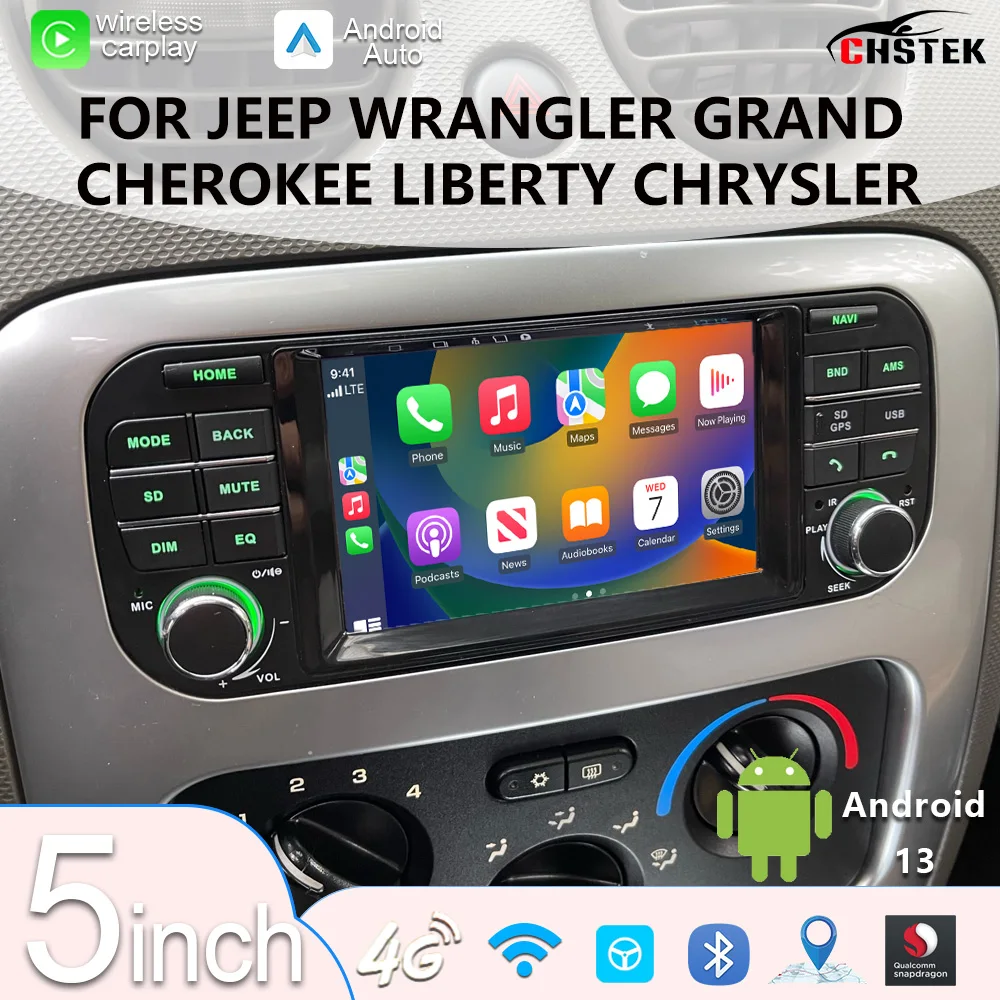 CHSTEK Premium Media Receiver For Jeep Wrangler Liberty Grand Cherokee Caravan 300M Android 13 Wireless CarPlay WIFI GPS 4G BT
CHSTEK Premium Media Receiver For Jeep Wrangler Liberty Grand Cherokee Caravan 300M Android 13 Wireless CarPlay WIFI GPS 4G BT