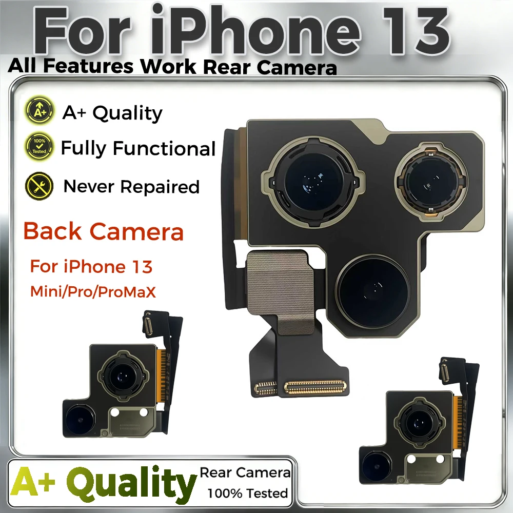 Rear Camera For iPhone 13 Pro Max Back Camera for iphone 13 mini/13 pro/13 Rear Main Lens Flex Cable Camera Parts Replacement
Rear Camera For iPhone 13 Pro Max Back Camera for iphone 13 mini/13 pro/13 Rear Main Lens Flex Cable Camera Parts Replacement