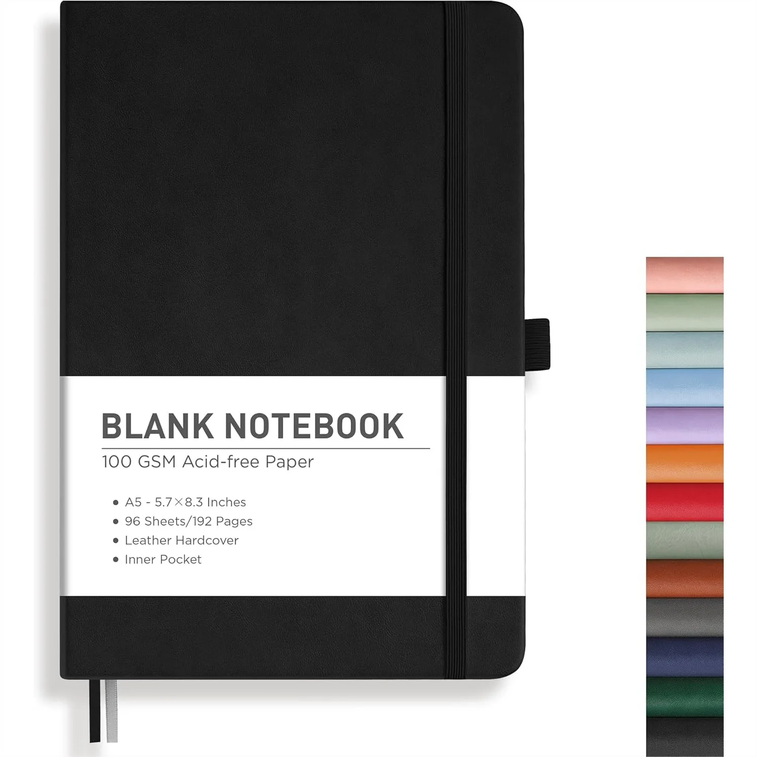 A5 Blank Journal Notebook, 192 Pages Leather Hardcover, 100 GSM Thick Paper for Sketching Drawing Painting, with Pen Holder and
A5 Blank Journal Notebook, 192 Pages Leather Hardcover, 100 GSM Thick Paper for Sketching Drawing Painting, with Pen Holder and