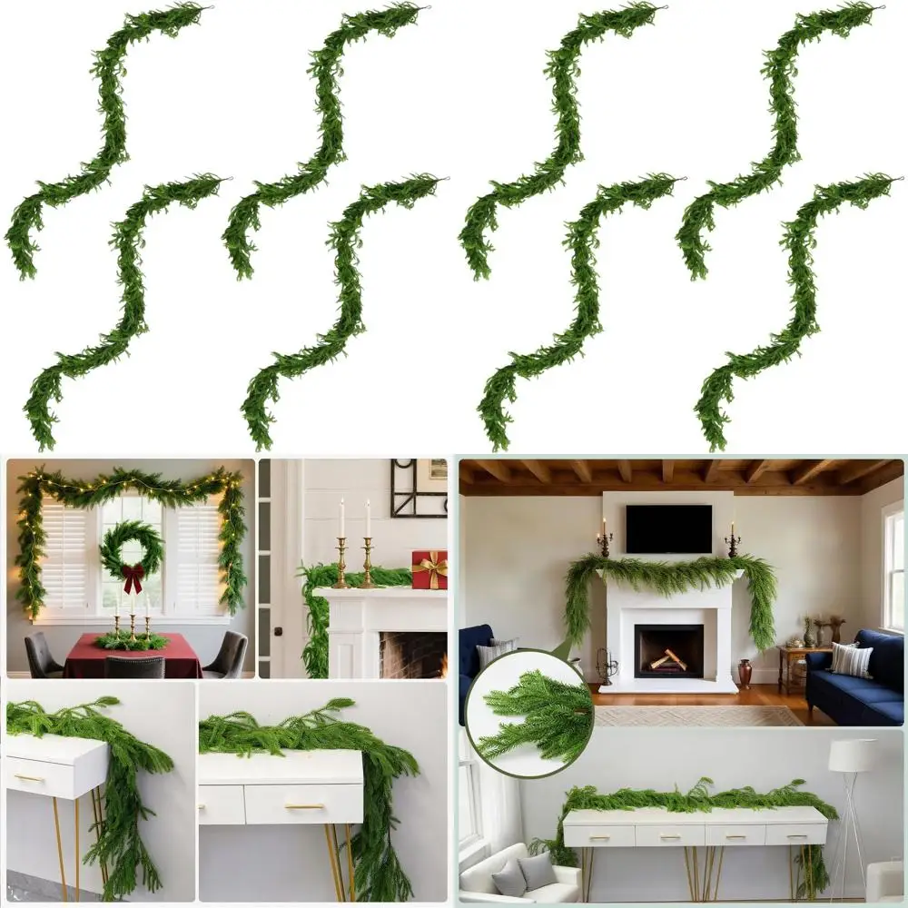 Artificial Norfolk Pine Garlands, Real Touch Winter Greenery for Table, Mantle, Wall, Indoor and Outdoor Christmas Decorations -
Artificial Norfolk Pine Garlands, Real Touch Winter Greenery for Table, Mantle, Wall, Indoor and Outdoor Christmas Decorations -