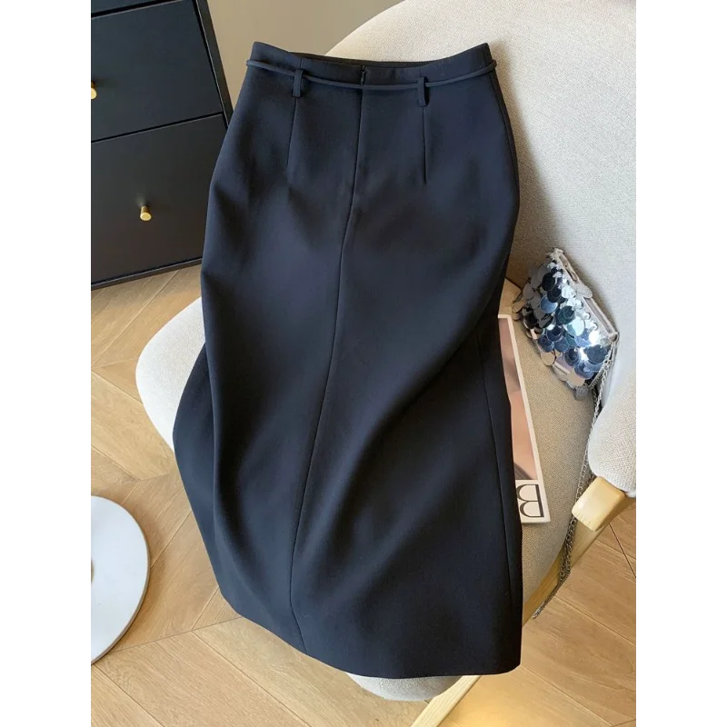 Women's High Waist Pencil Midi Solid Black Formal Office Wear Slim Fit Wrinkle-Resistant Fabric Elegant Work Skirt
Women's High Waist Pencil Midi Solid Black Formal Office Wear Slim Fit Wrinkle-Resistant Fabric Elegant Work Skirt