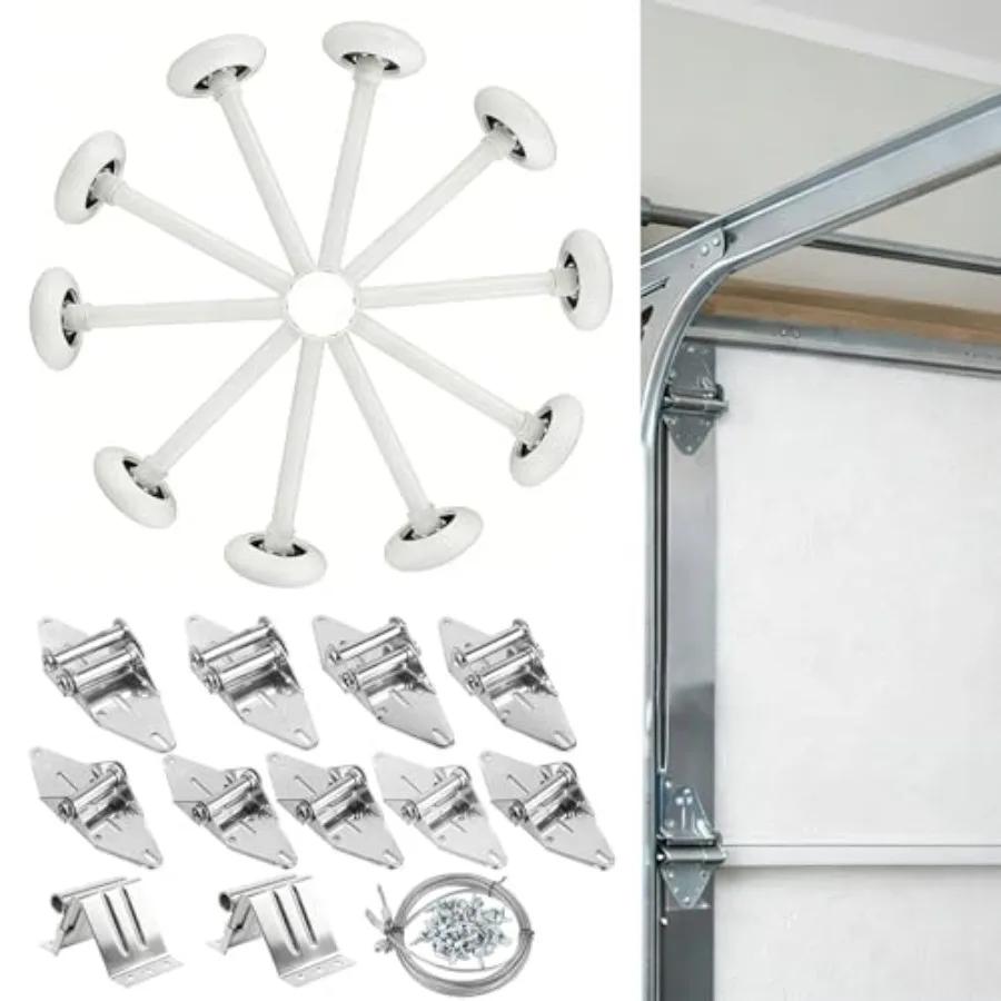 Nylon Garage Door Rollers 10 Pack with Hardware Kit 2" Quiet Wheels 4" Stem, 6200-2RS Dual Sealed Bearings, Hinges Brackets Wir
Nylon Garage Door Rollers 10 Pack with Hardware Kit 2" Quiet Wheels 4" Stem, 6200-2RS Dual Sealed Bearings, Hinges Brackets Wir