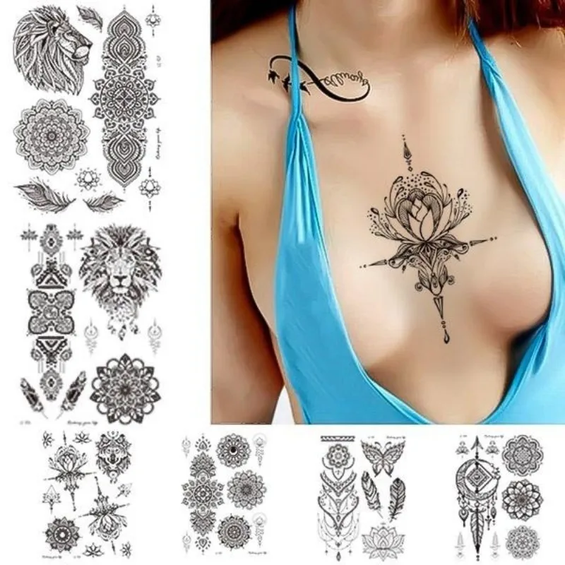 10PCS Mandala Flower Temporary Tattoos Retro Black Waterproof for Women Collarbone Hand Back
10PCS Mandala Flower Temporary Tattoos Retro Black Waterproof for Women Collarbone Hand Back