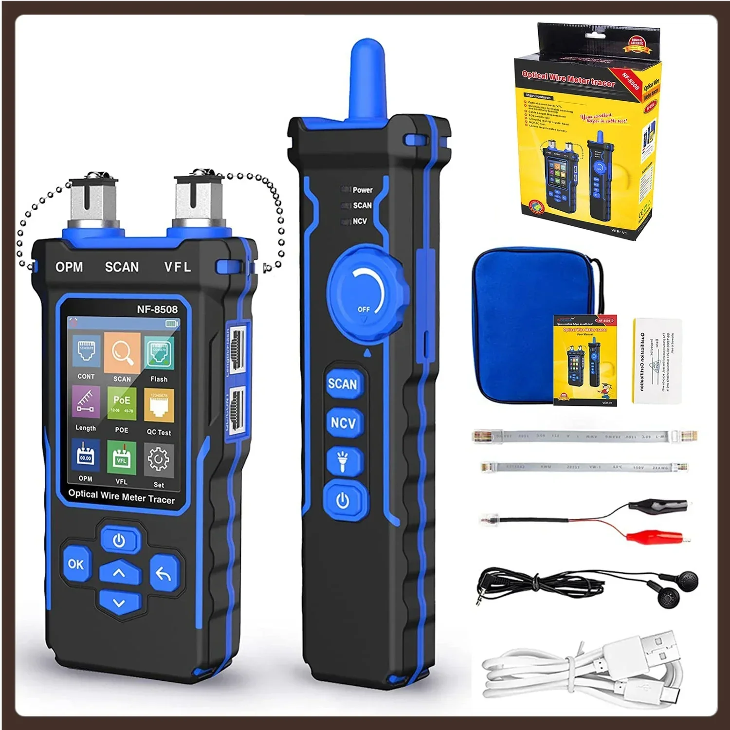 NEW HOT FANYUE NF-8508 Length Measuring Instrument Network Finding Instrument Optical Fiber Red Light Power Meter Network Analyz
NEW HOT FANYUE NF-8508 Length Measuring Instrument Network Finding Instrument Optical Fiber Red Light Power Meter Network Analyz