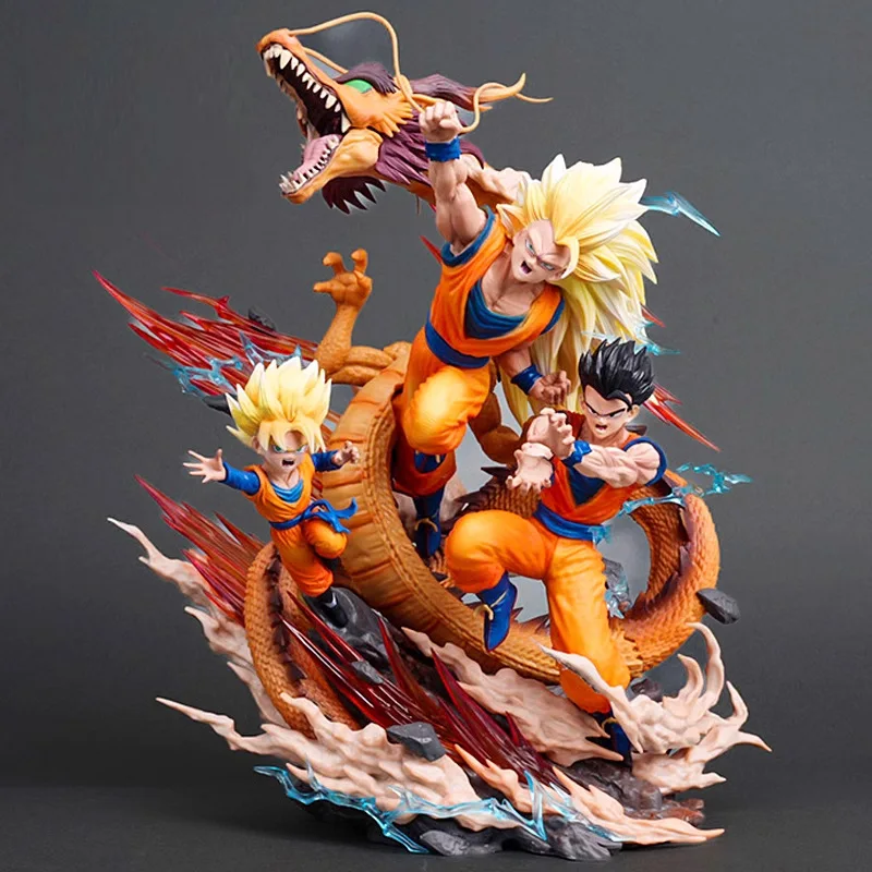 27cm Dragon Ball Anime Figures Goku Gohan Super Saiyan Super 3 Shenron Father And Son Three People Model Statue Toy Birthday Gif
27cm Dragon Ball Anime Figures Goku Gohan Super Saiyan Super 3 Shenron Father And Son Three People Model Statue Toy Birthday Gif