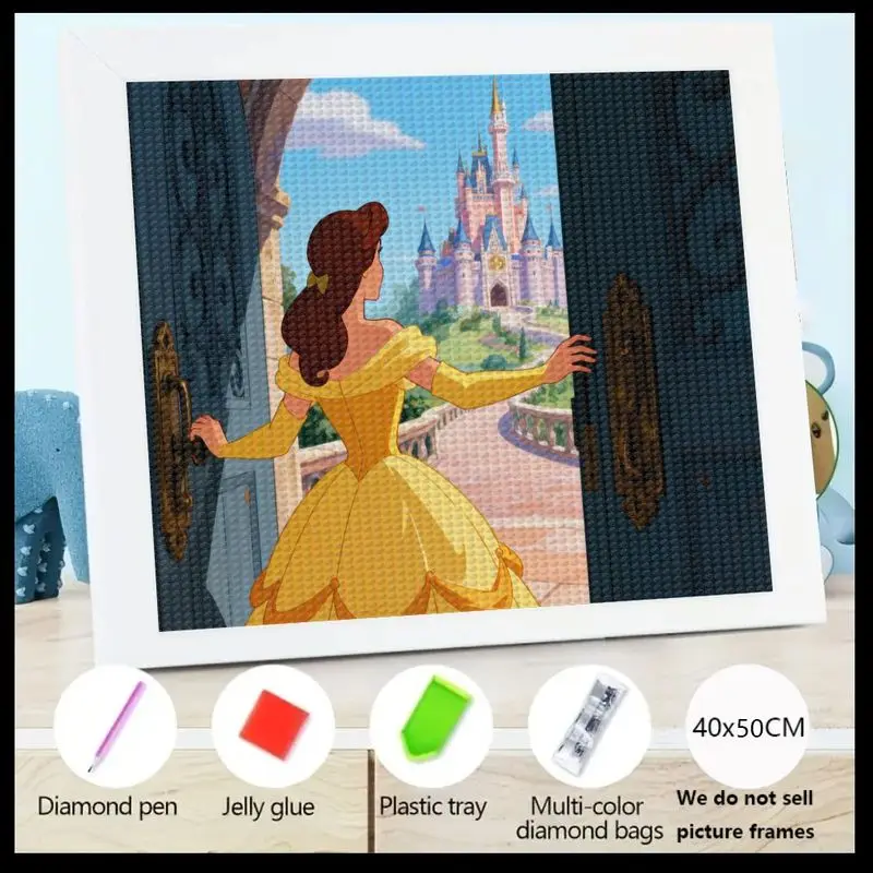 1PC 5D DIY Diamond Painting Kit, Charming Cartoon Princess Belle & Enchanting Castle View from Beauty and the Beast, Full Drill
1PC 5D DIY Diamond Painting Kit, Charming Cartoon Princess Belle & Enchanting Castle View from Beauty and the Beast, Full Drill