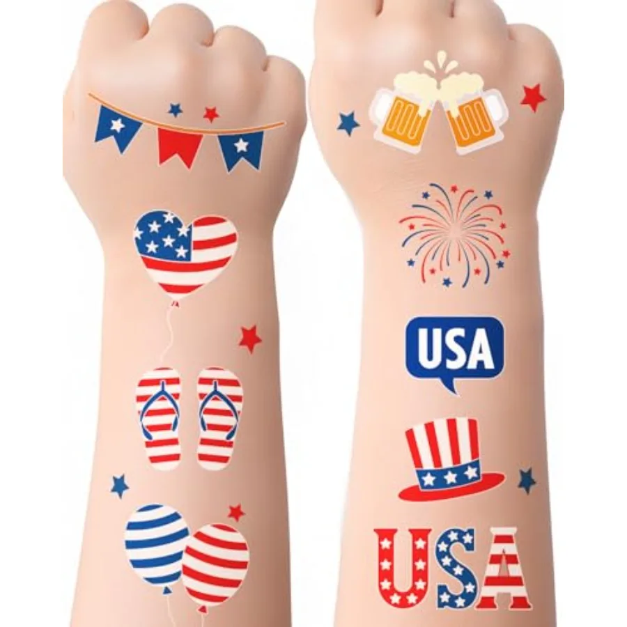 4th of July Temporary Tattoos for,108 Cute Patriotic Designs, USA Independence Day Party Favors, Parade, BBQ and Family Celebra
4th of July Temporary Tattoos for,108 Cute Patriotic Designs, USA Independence Day Party Favors, Parade, BBQ and Family Celebra