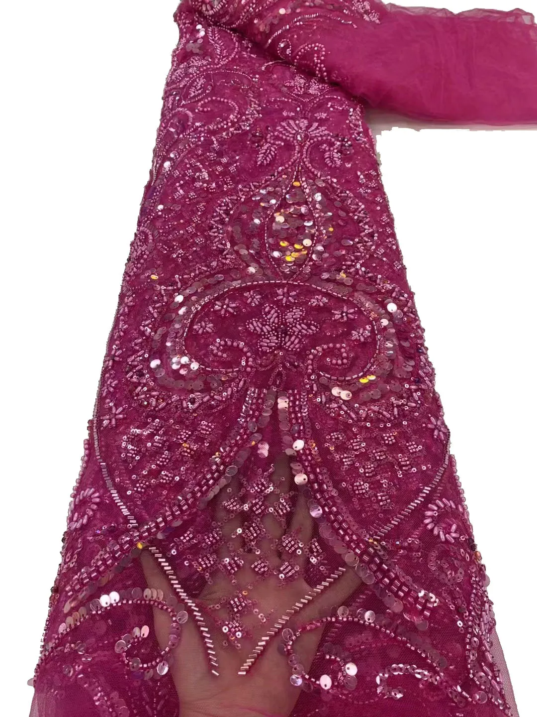 2023 European and American beautiful bead sequin lace, African style lace fashion sequin evening dress 5yards
2023 European and American beautiful bead sequin lace, African style lace fashion sequin evening dress 5yards