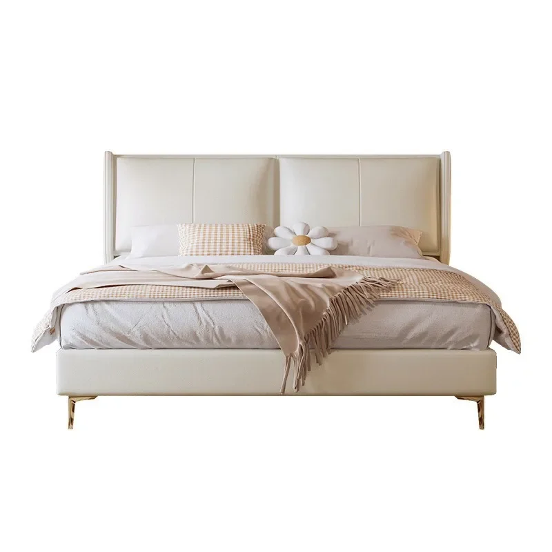 Italian minimalist ecological cloud leather master bedroom bed light luxury modern simple double cream wind technology
Italian minimalist ecological cloud leather master bedroom bed light luxury modern simple double cream wind technology