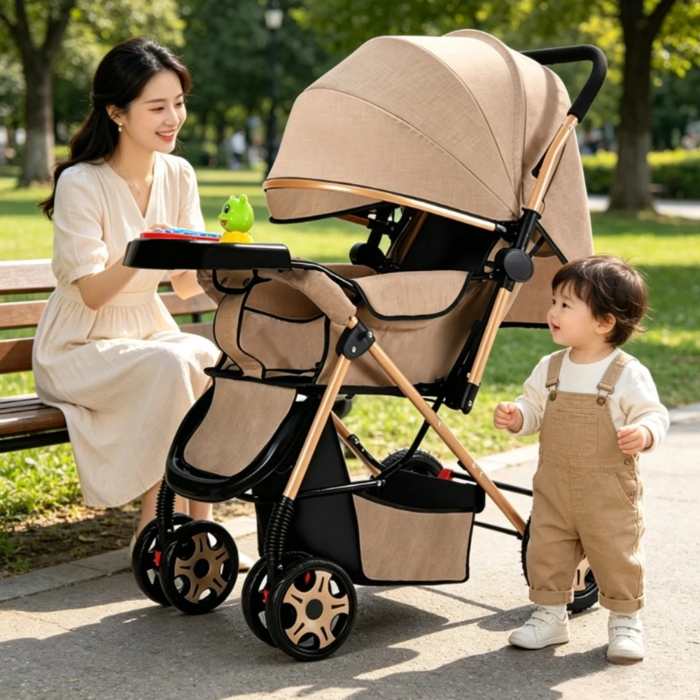One-Hand Fold Baby Stroller, Lightweight Reclining Pushchair, Compact Travel Stroller with 4-Wheels, Portable for Airplane
One-Hand Fold Baby Stroller, Lightweight Reclining Pushchair, Compact Travel Stroller with 4-Wheels, Portable for Airplane