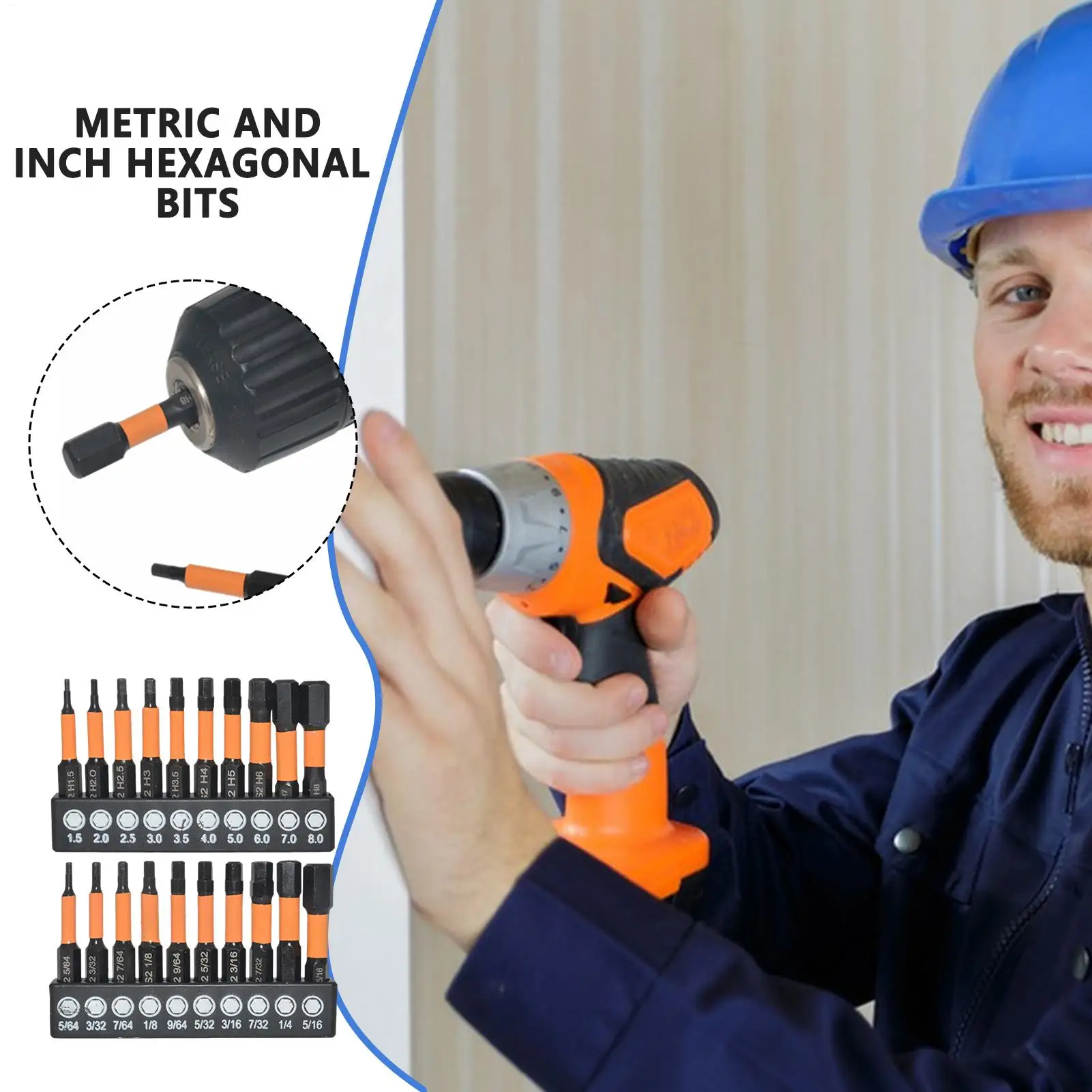 Allen Wrench Drill Bit S2 Steel Metric and Inch Hex Drill Kit Hexagonal Screwdriver Bit Set for Electrical Automotive Home
Allen Wrench Drill Bit S2 Steel Metric and Inch Hex Drill Kit Hexagonal Screwdriver Bit Set for Electrical Automotive Home