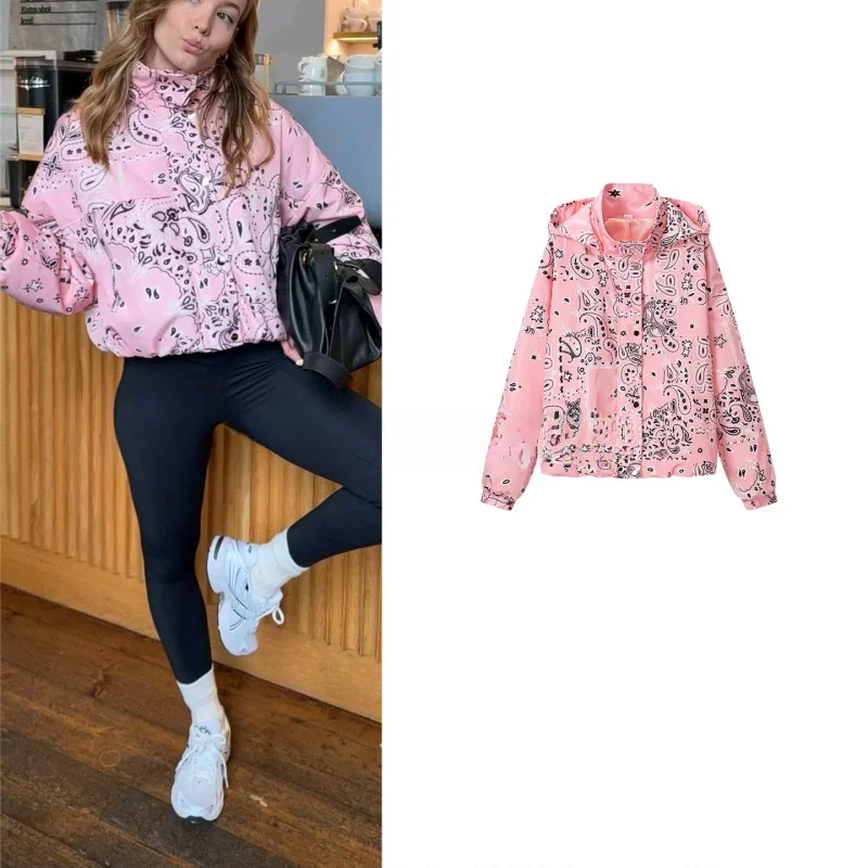 Spring Summer New Women's Commuter Style Long Sleeve Hooded Zipper Jacket Printed Stand Collar Short Coat Cute Style Polyeste...
Spring Summer New Women's Commuter Style Long Sleeve Hooded Zipper Jacket Printed Stand Collar Short Coat Cute Style Polyeste...