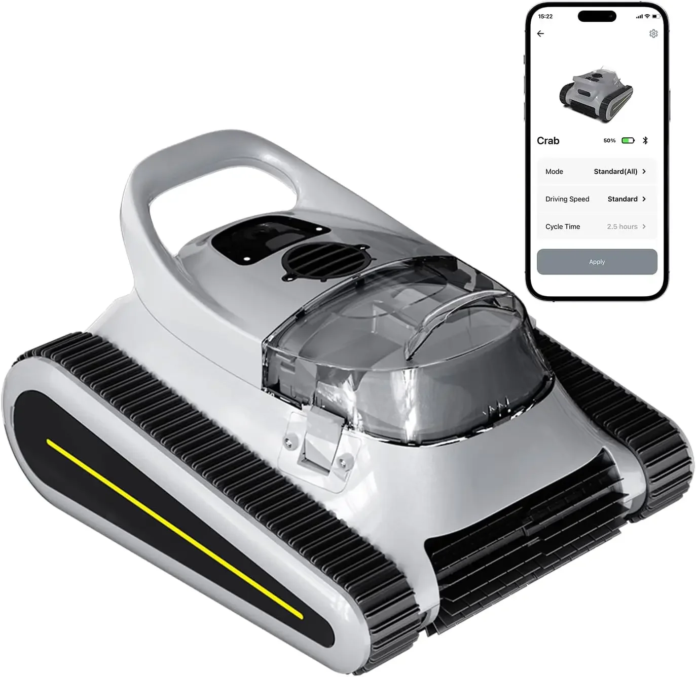 Cordless Robotic Pool Cleaner, Pool Vacuum 180W Brushless Motor, 45000Pa Suction, Wall & Waterline Climbing, Auto Path Mapping,
Cordless Robotic Pool Cleaner, Pool Vacuum 180W Brushless Motor, 45000Pa Suction, Wall & Waterline Climbing, Auto Path Mapping,