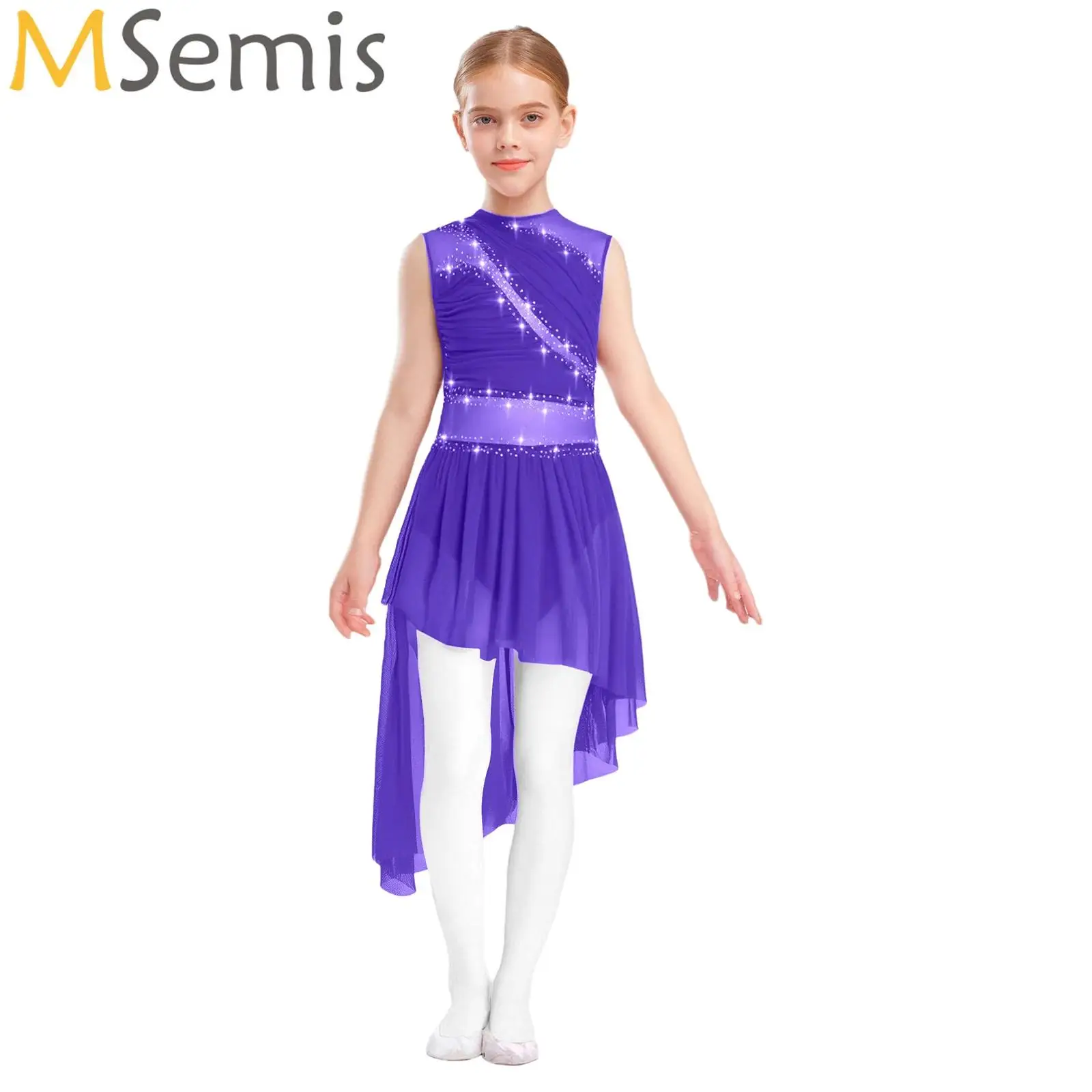 Kids Girls Figure Skating Performance Costume Sleeveless Asymmetrical Hem Shiny Rhinestone Dress Ballet Lyrical Modern Dancewear
Kids Girls Figure Skating Performance Costume Sleeveless Asymmetrical Hem Shiny Rhinestone Dress Ballet Lyrical Modern Dancewear