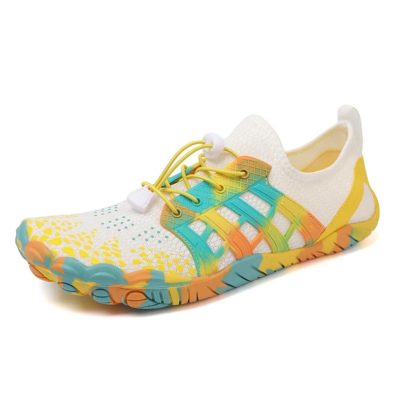 Lightweight Gradient Camo Barefoot Water Sneakers For Men Women, Quick Lock Yellow Laces Flexible Sole River Beach Walking
Lightweight Gradient Camo Barefoot Water Sneakers For Men Women, Quick Lock Yellow Laces Flexible Sole River Beach Walking