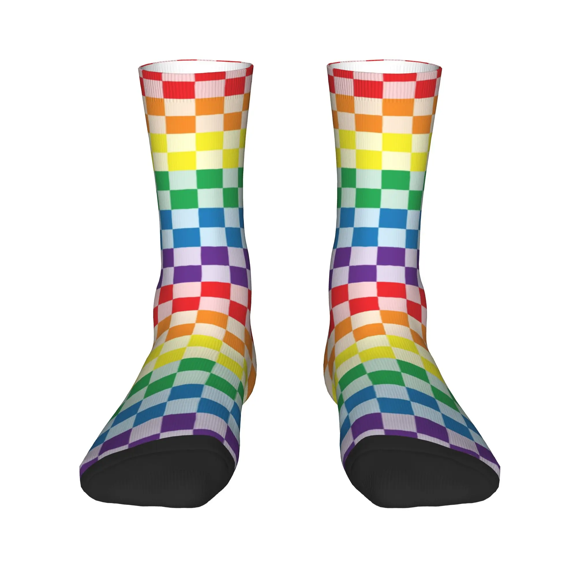 Fashion Printed Rainbow Checkers Checkered Socks for Men Women Stretchy Summer Autumn Winter Crew Socks
Fashion Printed Rainbow Checkers Checkered Socks for Men Women Stretchy Summer Autumn Winter Crew Socks