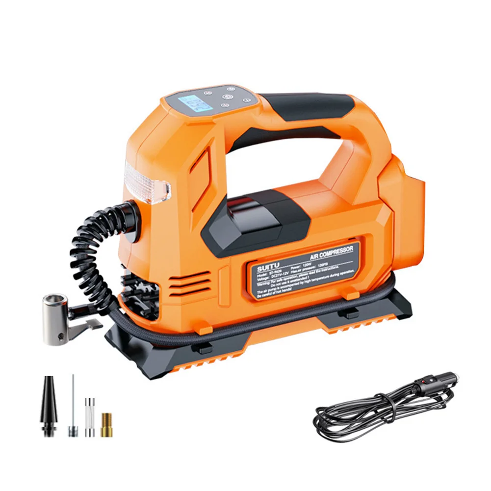 140W Portable Tire Inflator Air Compressor 120PSI Car Tire Air Pump With Digital Pressure Gauge Emergency Light Inflation Pump
140W Portable Tire Inflator Air Compressor 120PSI Car Tire Air Pump With Digital Pressure Gauge Emergency Light Inflation Pump