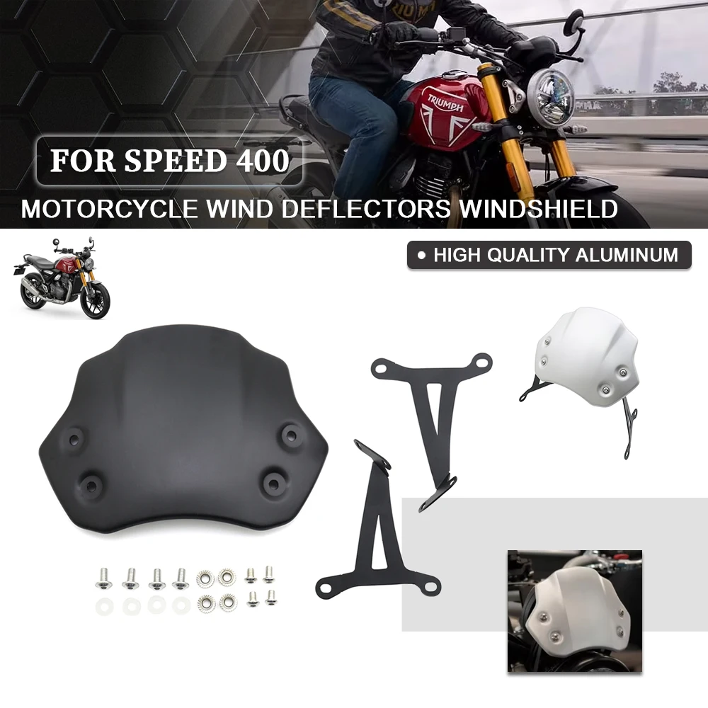 Speed400 WindScreen For Speed 400 2024-2025 Motorcycle Aluminium Headlight Fairing Wind Deflectors Windshield Viser Visor
Speed400 WindScreen For Speed 400 2024-2025 Motorcycle Aluminium Headlight Fairing Wind Deflectors Windshield Viser Visor