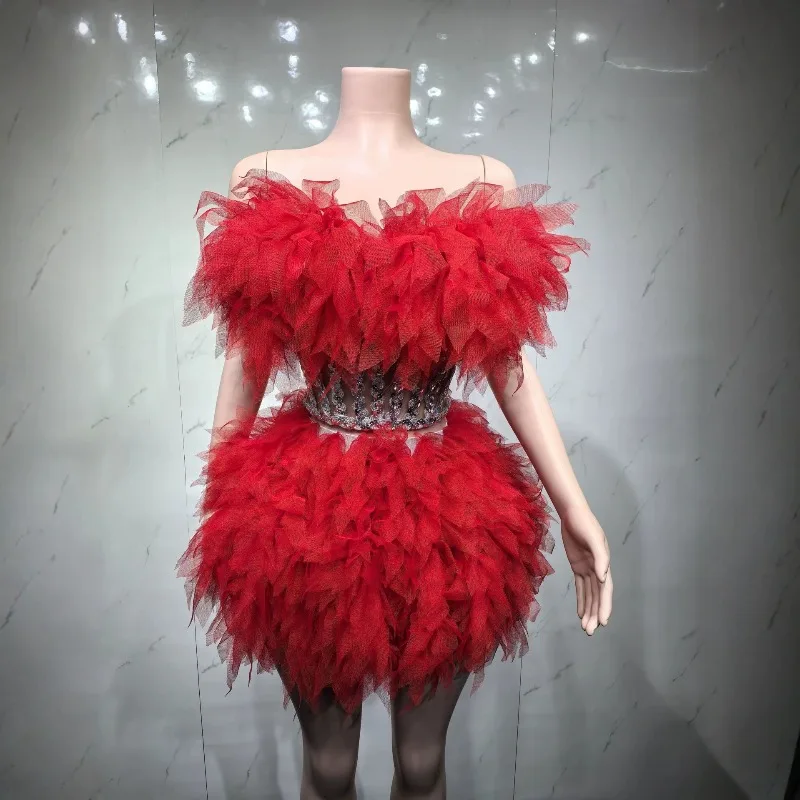 Women 2 Piece Party Dress Set Neon Tulle Off Shoulder Top + Skirt with Crystals for Nightclub Birthday Performance Dacnewear
Women 2 Piece Party Dress Set Neon Tulle Off Shoulder Top + Skirt with Crystals for Nightclub Birthday Performance Dacnewear