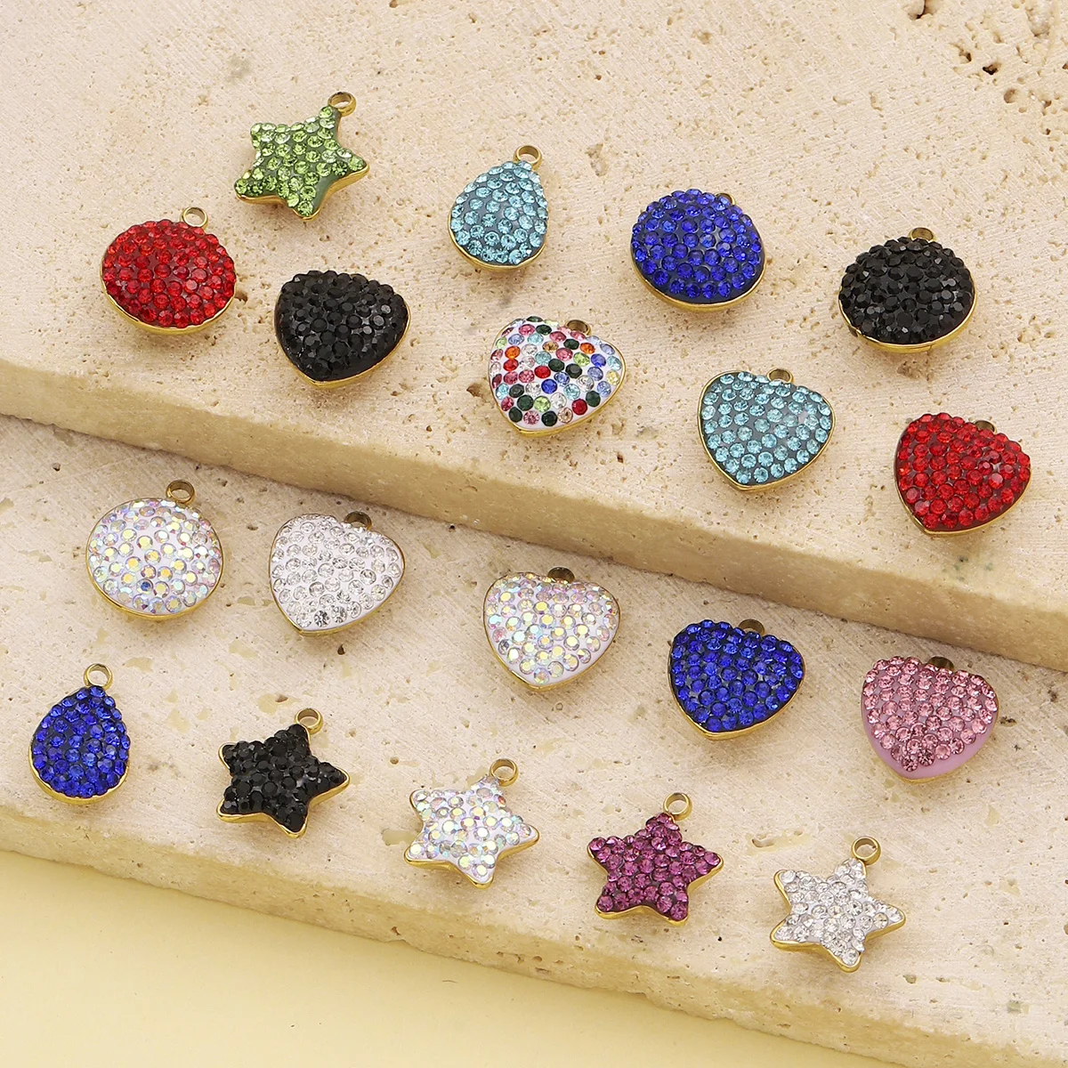 5Pcs/Lot Stainless Steel Heart Star Round Charms Rhinestone Pendants For DIY Making Necklace Jewelry Accessory Wholesale
5Pcs/Lot Stainless Steel Heart Star Round Charms Rhinestone Pendants For DIY Making Necklace Jewelry Accessory Wholesale