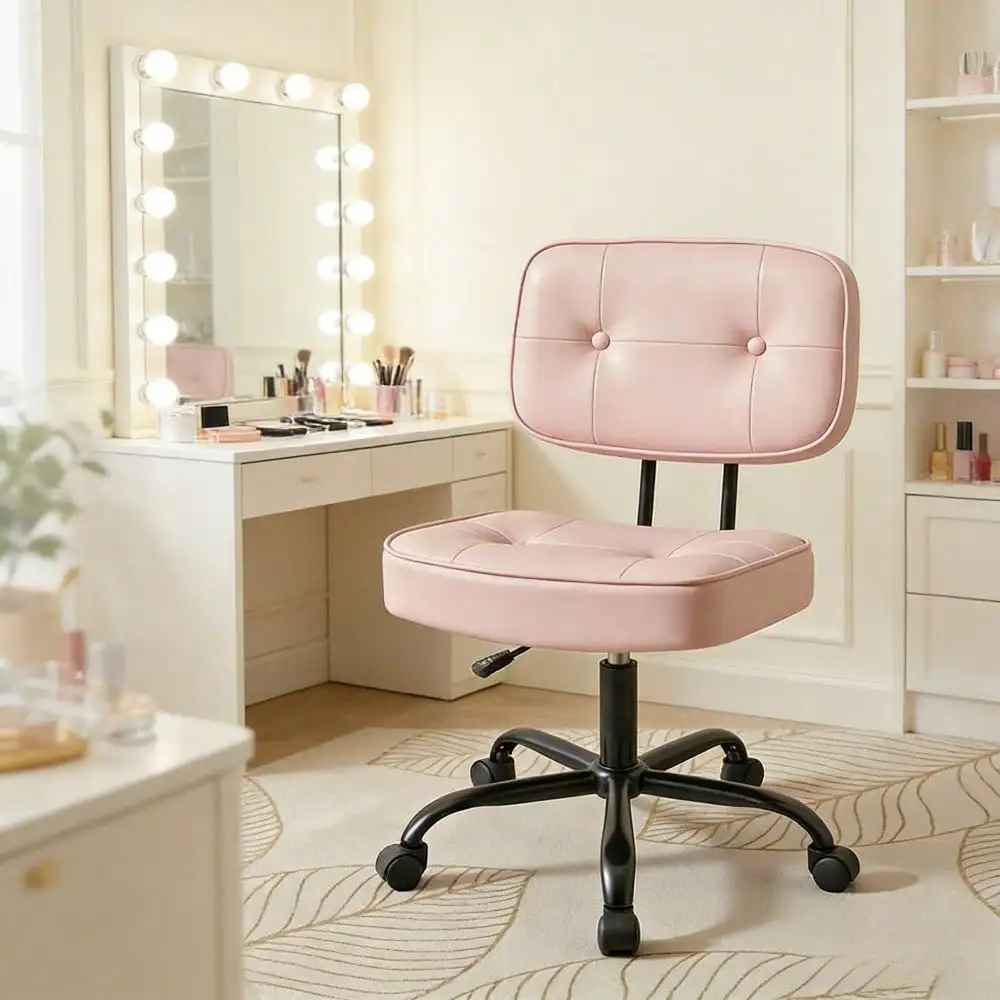 Thickened Cushion Ergonomic Office Chair, PU Leather Armless Rolling Chair, Space-Saving Design For Small Apartments, Home Study
Thickened Cushion Ergonomic Office Chair, PU Leather Armless Rolling Chair, Space-Saving Design For Small Apartments, Home Study
