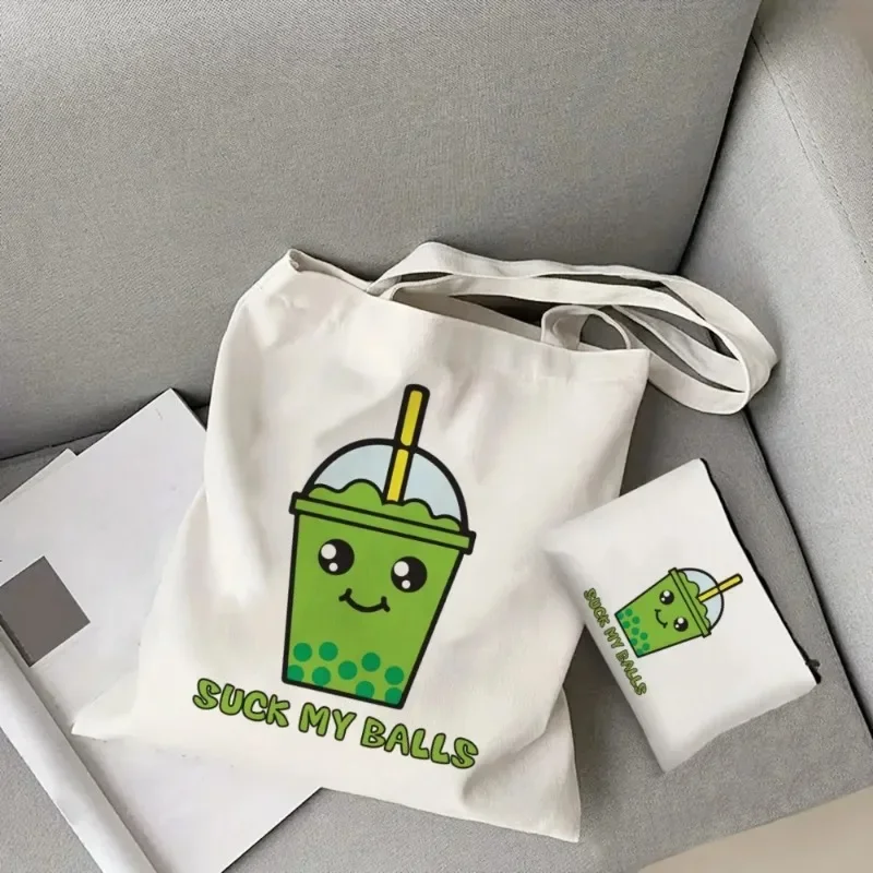 2pcs Cute Boba Milk Tea Women's Tote Cosmetic Bag Fashion Bubble Tea Shoulder Bag Eco Large Capacity Travel Shopping Bag Purse
2pcs Cute Boba Milk Tea Women's Tote Cosmetic Bag Fashion Bubble Tea Shoulder Bag Eco Large Capacity Travel Shopping Bag Purse