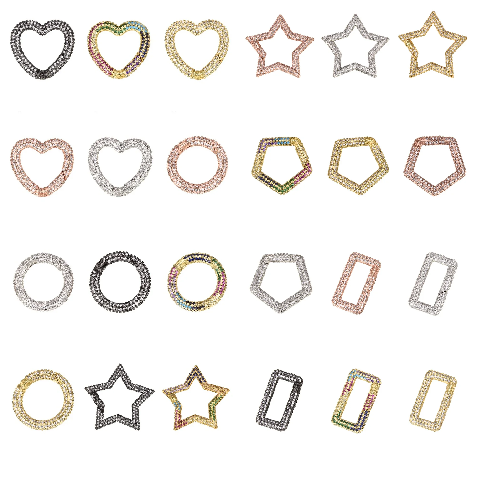 2 Pieces Carabiner Fastener Spring Buckle for Punk Necklace Chains Jewelry Making Zircon Colorful Brass Accessories Wholesale
2 Pieces Carabiner Fastener Spring Buckle for Punk Necklace Chains Jewelry Making Zircon Colorful Brass Accessories Wholesale