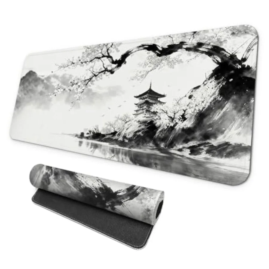 Gaming Mouse pad, Large Laptop Mousepad, Full Keyboard Mat, Long Computer Mouse Mat for Home and Office, Anti-Slip Rubber Base,