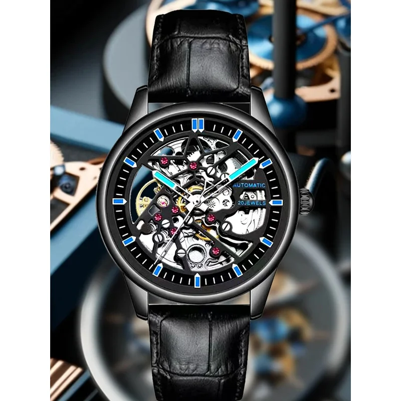 New men's watch with a casual style, innovative and unique design,high-end temperament,niche night light hollow mechanical watch
New men's watch with a casual style, innovative and unique design,high-end temperament,niche night light hollow mechanical watch
