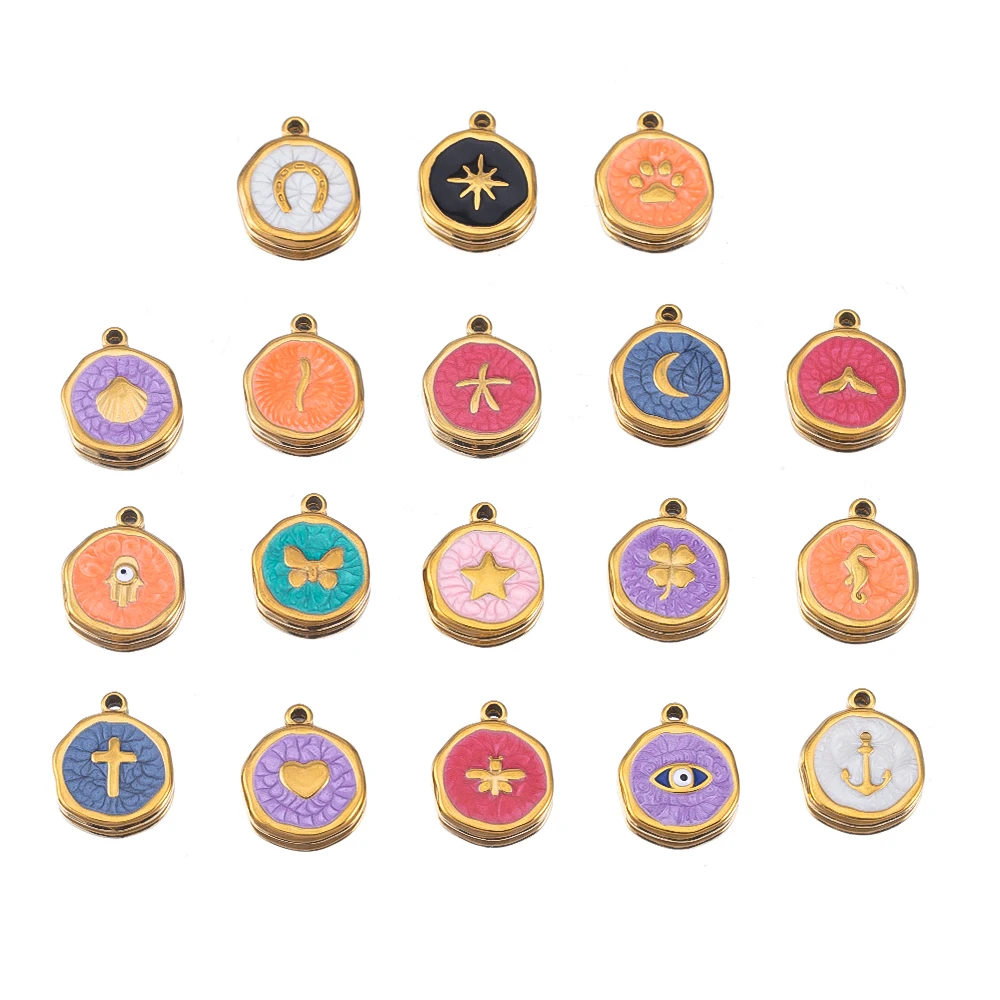 8pcs Stainless Steel Enamel Crescent Moon Star Necklace Pendant Colorful Charm For DIY Women's Jewelry Making Accessories Crafts
8pcs Stainless Steel Enamel Crescent Moon Star Necklace Pendant Colorful Charm For DIY Women's Jewelry Making Accessories Crafts
