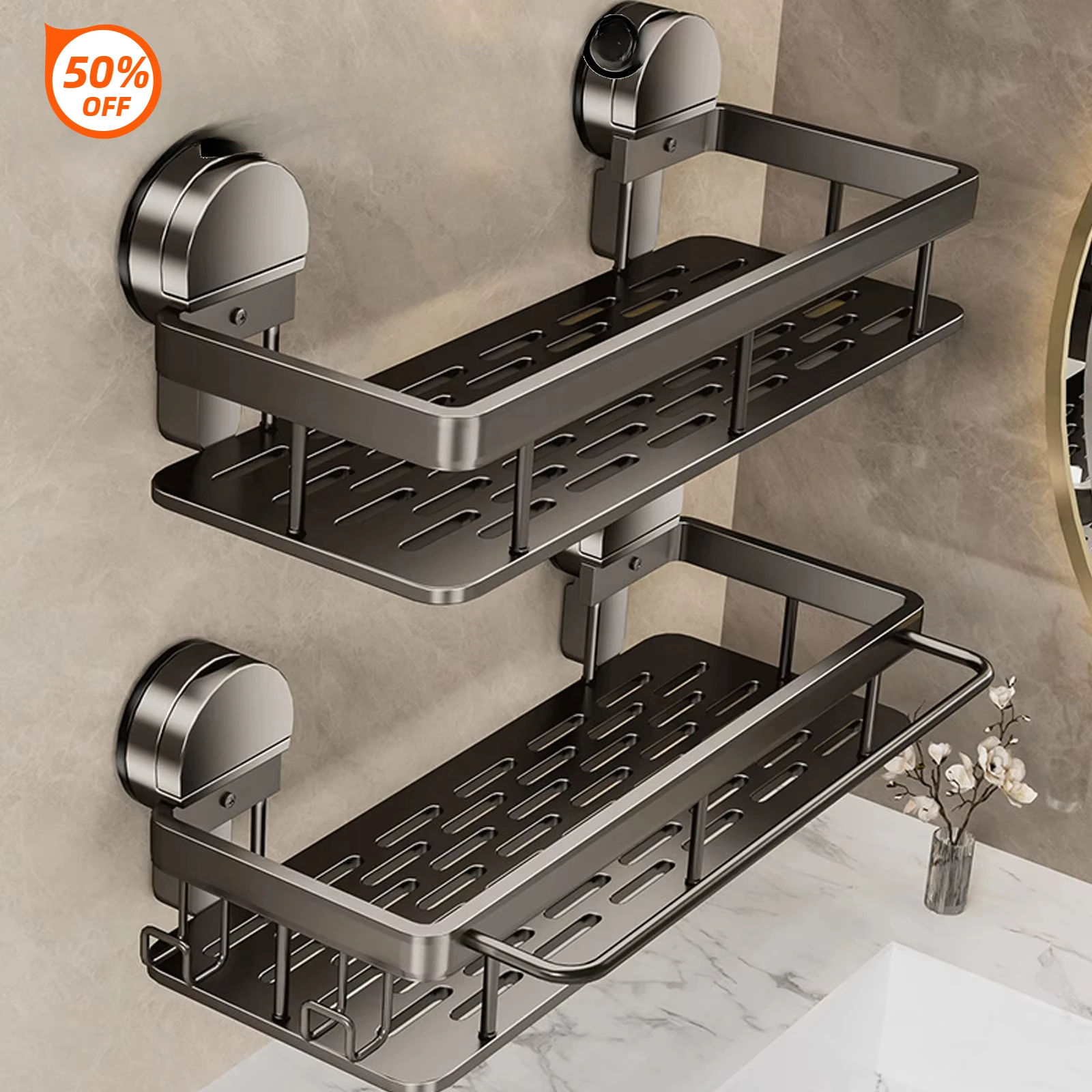 Suction Cup Bathroom Shelf No Drill Wall Mounted Shampoo Bottle Shower Rack Toilet Storage Rack Aluminum for Bathroom Kitchen
Suction Cup Bathroom Shelf No Drill Wall Mounted Shampoo Bottle Shower Rack Toilet Storage Rack Aluminum for Bathroom Kitchen