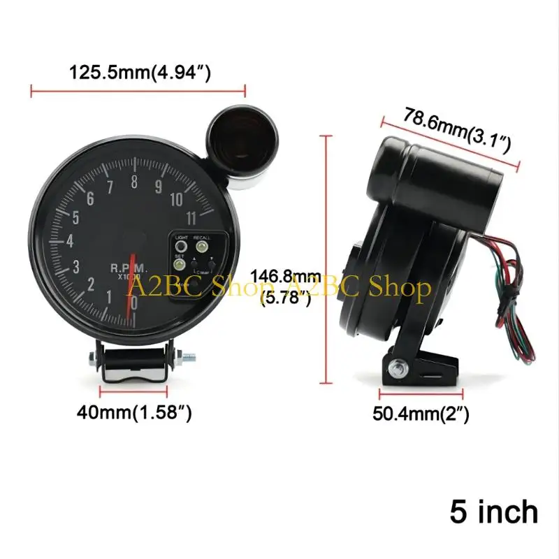 A2BC Universal Car 5Inch Tachometer 11000 With Led Shifter Light 7 Color
A2BC Universal Car 5Inch Tachometer 11000 With Led Shifter Light 7 Color