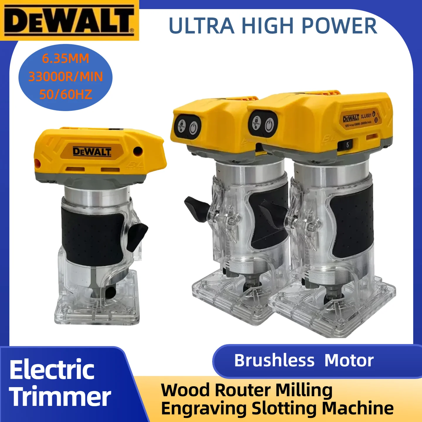 DeWalt 800 Вт 33000 об/мин электрический триммер 18 В деревообрабатывающий обрезной бесщеточный станок фрезерный станок по дереву гравировальный долбежный станок 
DeWalt 800 Вт 33000 об/мин электрический триммер 18 В деревообрабатывающий обрезной бесщеточный станок фрезерный станок по дереву гравировальный долбежный станок
