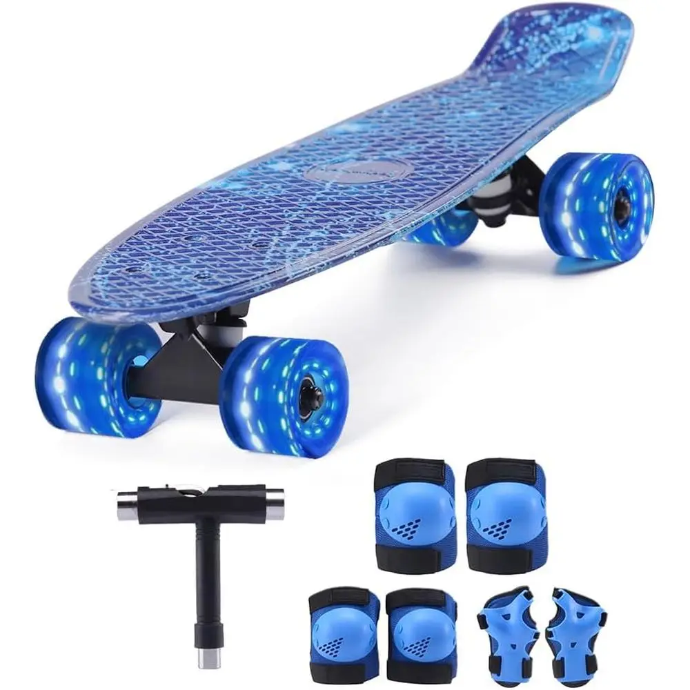 Beginner Skateboard Set with Glowing Wheels, Protective Gear & Skate Tool - Perfect for Kids
Beginner Skateboard Set with Glowing Wheels, Protective Gear & Skate Tool - Perfect for Kids