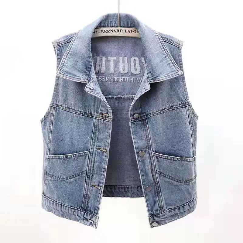 Embroidered Denim Vest Women's ort Vest Csole Commute Sle Inner Wear Leather Cotton 00% ort Length Faion
Embroidered Denim Vest Women's ort Vest Csole Commute Sle Inner Wear Leather Cotton 00% ort Length Faion