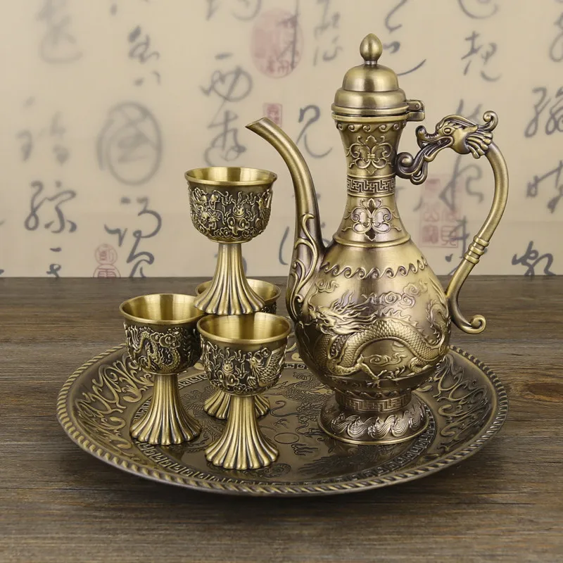 LMM antique copper pot kettle Chinese style high-end wedding wine set retro household Baijiu wine pot
LMM antique copper pot kettle Chinese style high-end wedding wine set retro household Baijiu wine pot