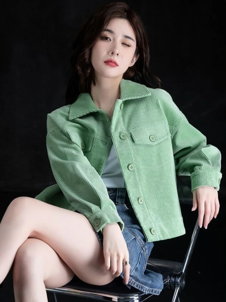 Women's Corduroy Jacket 2025 Fall Collection Short Sleeve Casual Blazer Premium Corduroy Top for Petite Frames
Women's Corduroy Jacket 2025 Fall Collection Short Sleeve Casual Blazer Premium Corduroy Top for Petite Frames