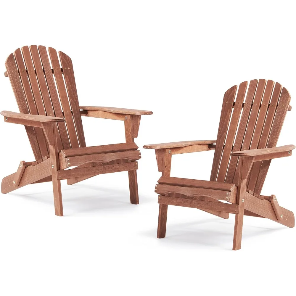 Outdoor Wooden Folding Adirondack Chair Set of 2 with Pre-Assembled BackRest, Wood Patio Chair
Outdoor Wooden Folding Adirondack Chair Set of 2 with Pre-Assembled BackRest, Wood Patio Chair