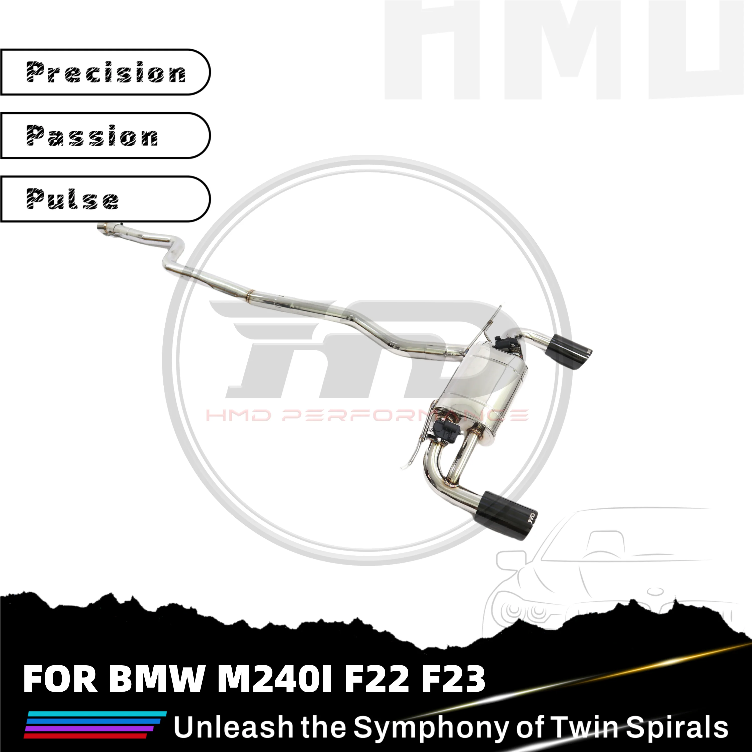 HMD Stainless Steel Exhaust System Performance Catback For BMW M240i F22 F23 Muffler With Electronic Valve Car Tips
HMD Stainless Steel Exhaust System Performance Catback For BMW M240i F22 F23 Muffler With Electronic Valve Car Tips