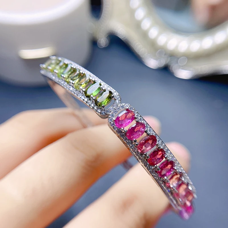 Natural Tourmaline Bracelet for women silver 925 jewelry luxury gem stones 18k gold plated free shiping items
Natural Tourmaline Bracelet for women silver 925 jewelry luxury gem stones 18k gold plated free shiping items