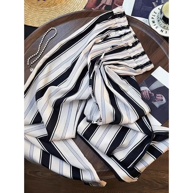 Clearance Sale: Striped Wide-leg Pants for Women Summer Thin High-waisted, Slimming, and Stylish Floor-length Pants Comfort
Clearance Sale: Striped Wide-leg Pants for Women Summer Thin High-waisted, Slimming, and Stylish Floor-length Pants Comfort