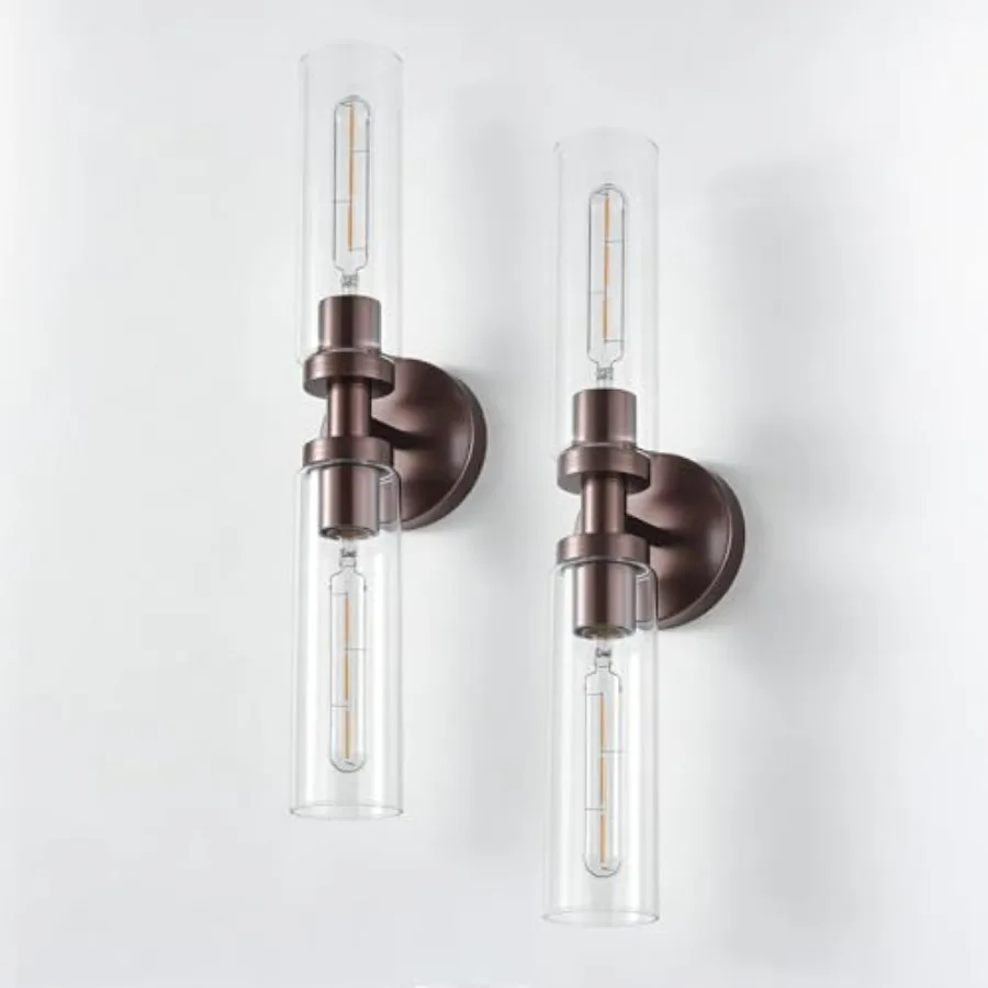2 Light Bathroom Wall Sconces Set of 2, Modern Farmhouse Bathroom Light Fixture Over Mirror with Clear Glass Shade, Bathroom Va
2 Light Bathroom Wall Sconces Set of 2, Modern Farmhouse Bathroom Light Fixture Over Mirror with Clear Glass Shade, Bathroom Va